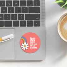 Automotivación Pegatina con margarita y arcoiris