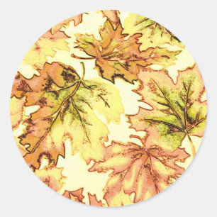 Redonda Autumn Leaves Pegatina