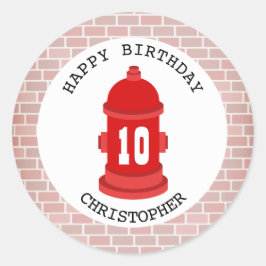 Redonda Aviso de incendios + Ladrillos Pegatina de la fies