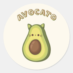 Redonda AVOCATO - Divertido Pegatina de aficionados al gat