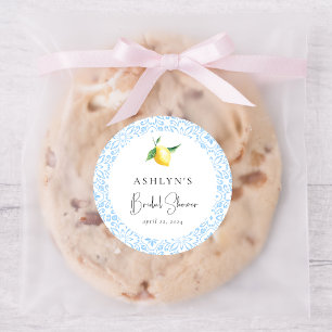 Redonda Azulejos Mediterráneos Pegatina para Despedida de 