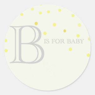 Redonda "B" está para el pegatina de Baby Shower