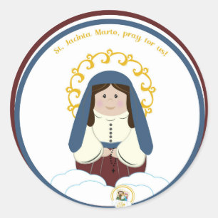 Redonda B. Jacinta Classic Round Pegatina