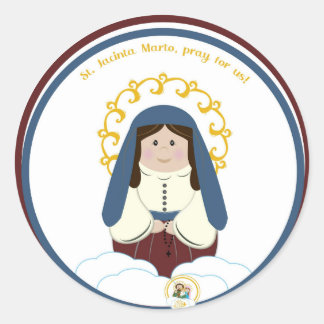 Redonda B. Jacinta Classic Round Pegatina