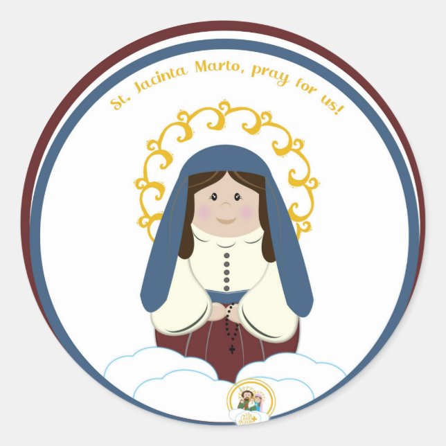 Redonda B. Jacinta Classic Round Pegatina (Anverso)