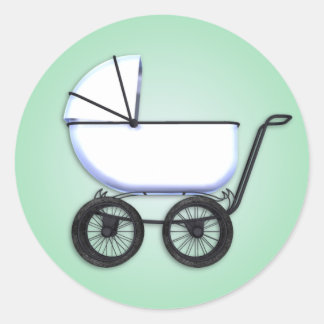 Redonda Baby Buggy Green Pegatina