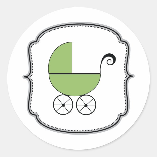 Redonda Baby Buggy Pegatina (Anverso)