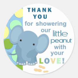 Redonda Baby Elephant Baby Shower Pegatina