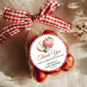 Redonda Baby Shower de Apple of Our Eye Gracias Pegatina