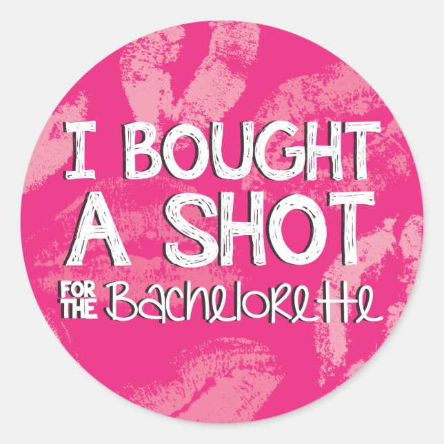 Redonda Bachelorette Party Drink Pegatina (Anverso)