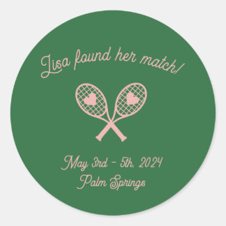 Redonda Bachelorette Tennis Pegatina
