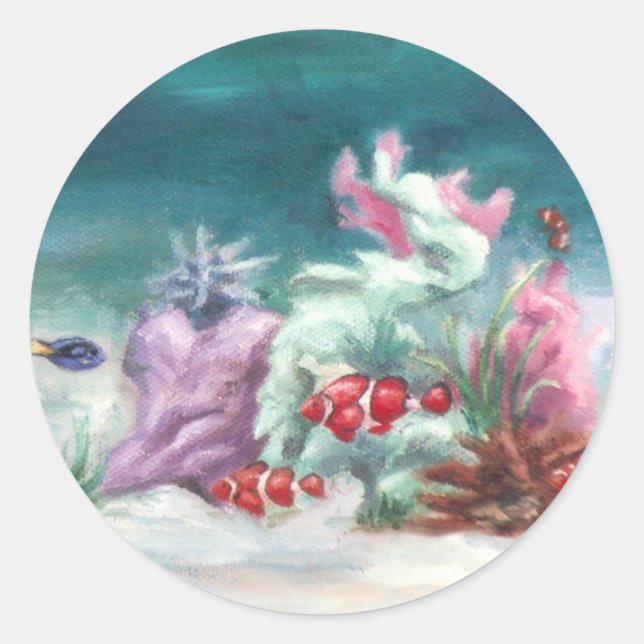 Redonda Bajo el Pegatina del mar (Anverso)