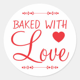 Redonda Baked Con Amor Baked Product Pegatina
