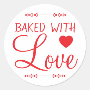 Redonda Baked Con Amor Baked Product Pegatina