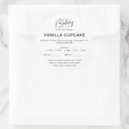 Redonda Bakery Home Allergy Legal License Pegatina de nego