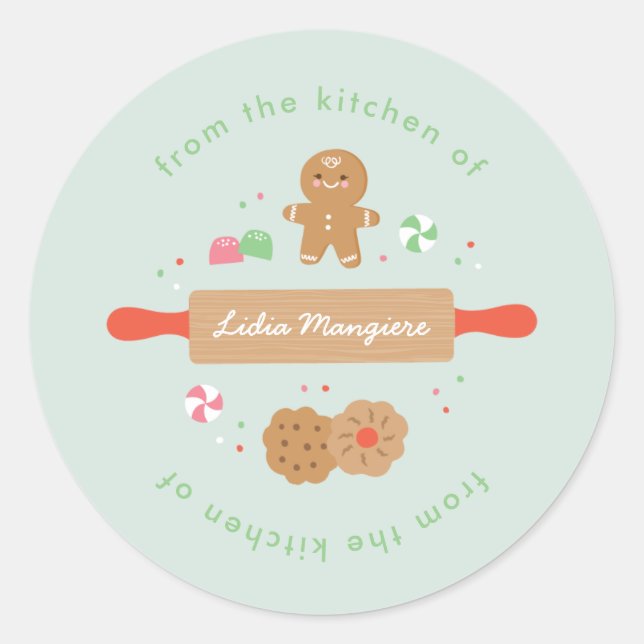 Redonda Baking Spirit Pegatina brillante (Anverso)