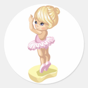 Redonda Ballerina Chica Pegatina