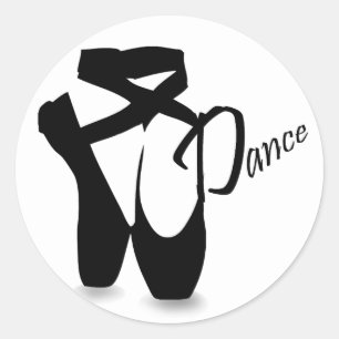Redonda Ballet Ballerina Black Pointe Shoes Pegatina de da