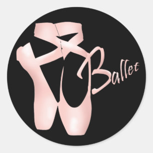 Redonda Ballet Ballerina Pink Pointe Shoes Pegatina