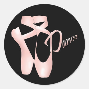 Redonda Ballet Ballerina Pink Pointe Shoes Pegatina de dan