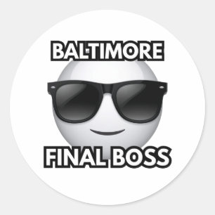 Redonda Baltimore Jefe Final Emoji Genial Pegatina