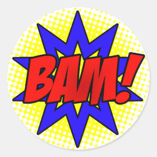 Redonda ¡BAM! Hoja pegatina