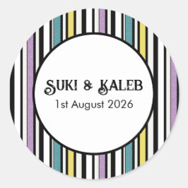 Redonda Banda de caramelos Licorice - pegatina boda