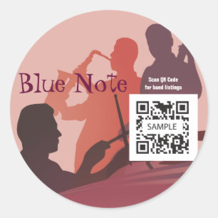Redonda Banda de Jazz de evento de plantilla de pegatina