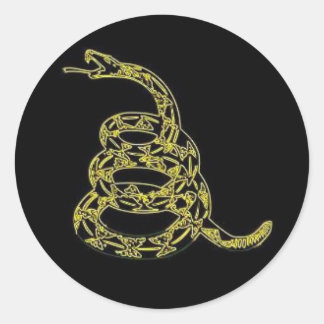 Redonda Bandera De Gadsden, No Me Golpees, Pegatina Negro