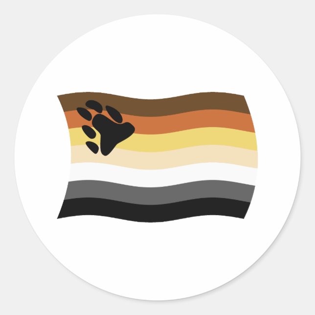 Redonda Bandera de Hermandad de Osos Pegatina (Anverso)