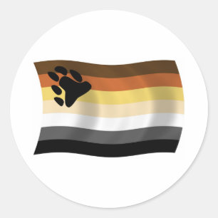 Redonda Bandera de Hermandad de Osos Pegatina