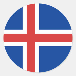 Redonda Bandera de Islandia Pegatina