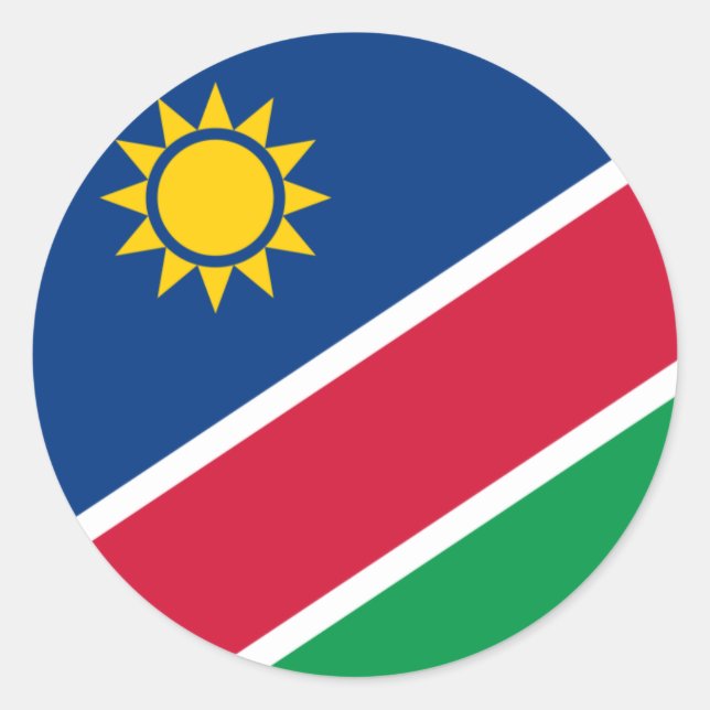 Redonda Bandera de Namibia Pegatina (Anverso)