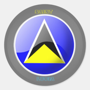 REDONDA BANDERA DE SAN LUCÍA SOBRE PEGATINA