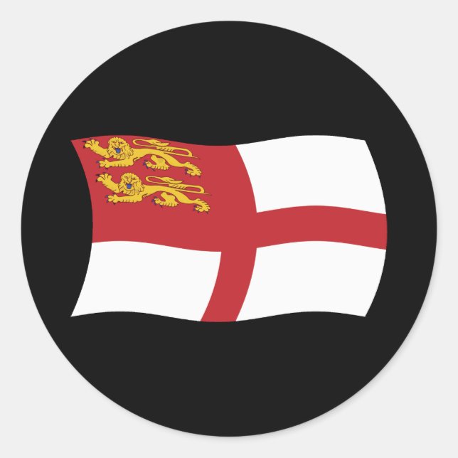 Redonda Bandera de Sark Pegatina (Anverso)