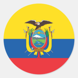 Redonda Bandera del Ecuador Pegatina