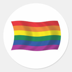Redonda Bandera del Movimiento Orgullo Gay Pegatina