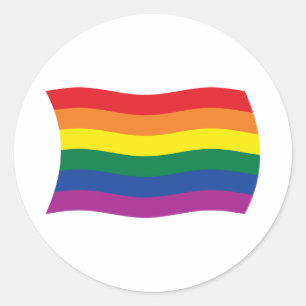 Redonda Bandera del Movimiento Orgullo Gay Pegatina
