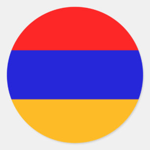 Redonda Bandera del pegatina de Armenia