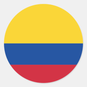 Redonda Bandera del pegatina de Colombia