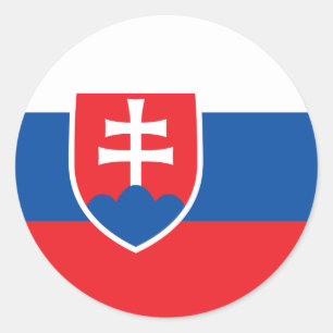 Redonda Bandera del pegatina de Eslovaquia
