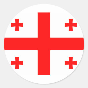 Redonda Bandera del pegatina de Georgia (país)