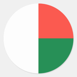 Redonda Bandera del pegatina de Madagascar