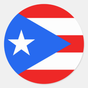Redonda Bandera del Pegatina de Puerto Rico