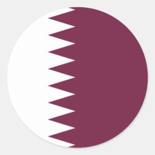 Redonda Bandera del pegatina de Qatar