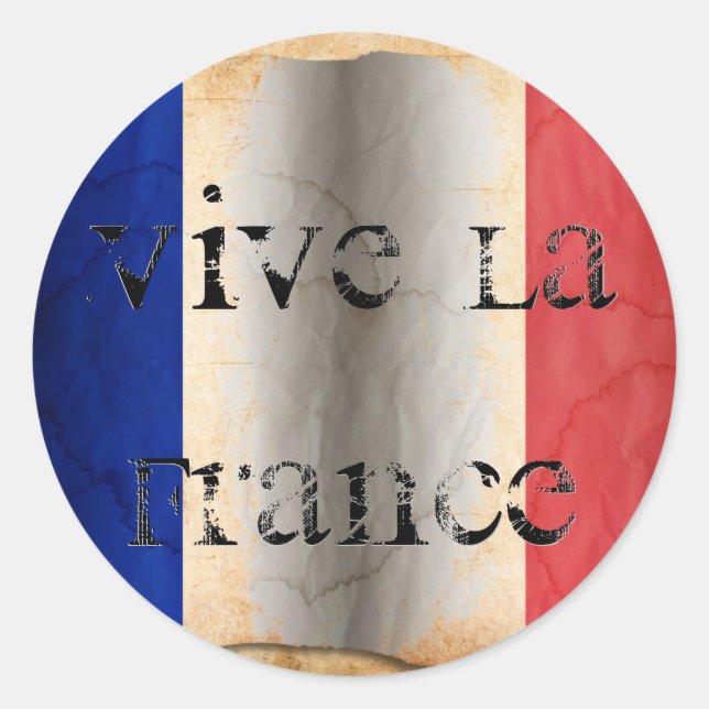 Redonda Bandera del Pegatina de Ronda Clásica de Francia (Anverso)