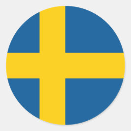 Redonda Bandera del Pegatina de Suecia