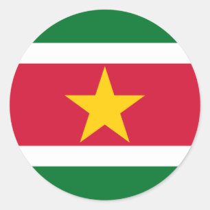 Redonda Bandera del Pegatina de Surinam