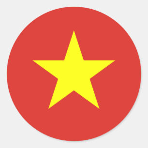Redonda Bandera del Pegatina de Vietnam