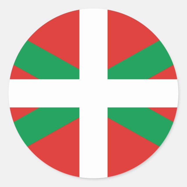 Redonda Bandera del Pegatina del País Vasco (Anverso)